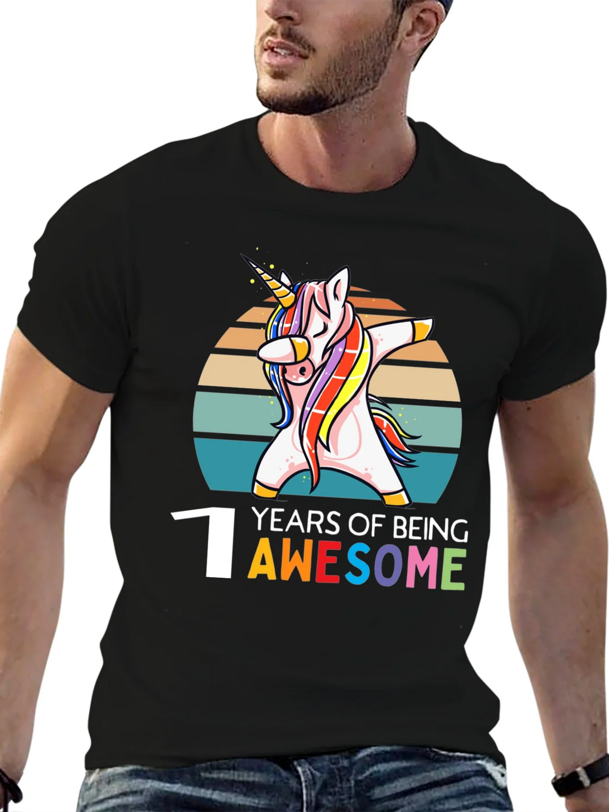1st Birthday Unicorn Dabbing Awesome T-Shirt product image 6