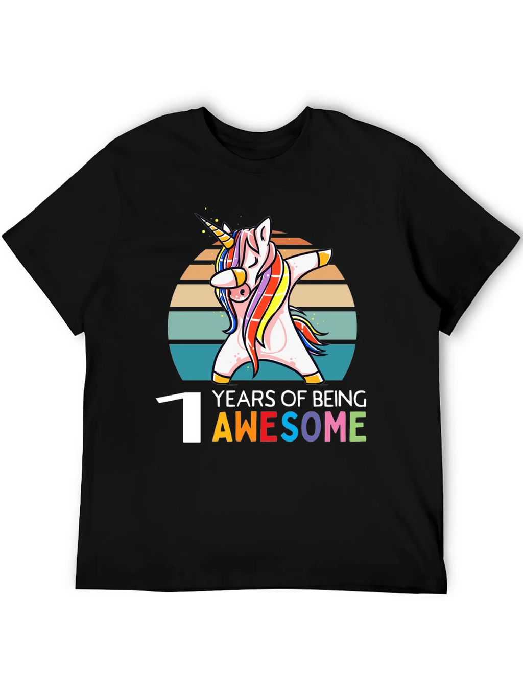 1st Birthday Unicorn Dabbing Awesome T-Shirt product image 5