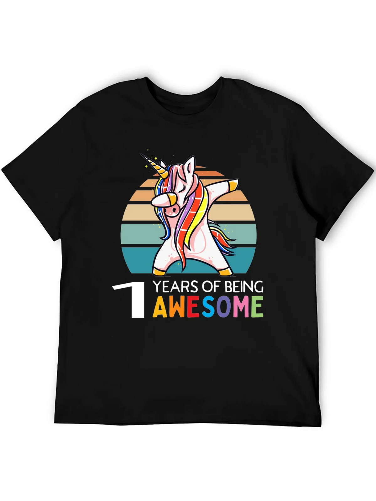 1st Birthday Unicorn Dabbing Awesome T-Shirt product image 5