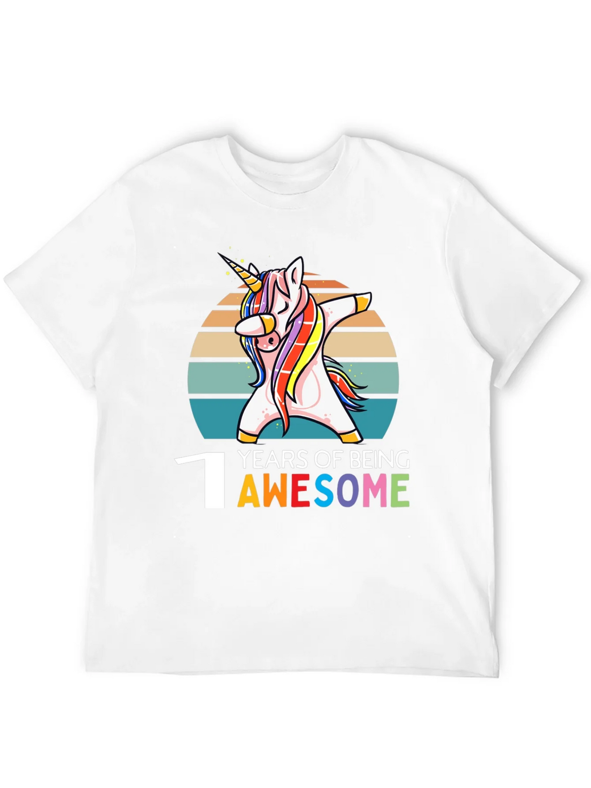 1st Birthday Unicorn Dabbing Awesome T-Shirt product image 11