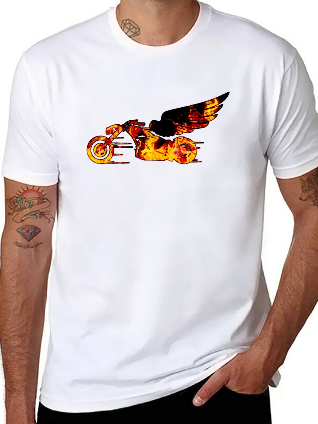 Fiery Motorcycle Graphic Tee product image 7