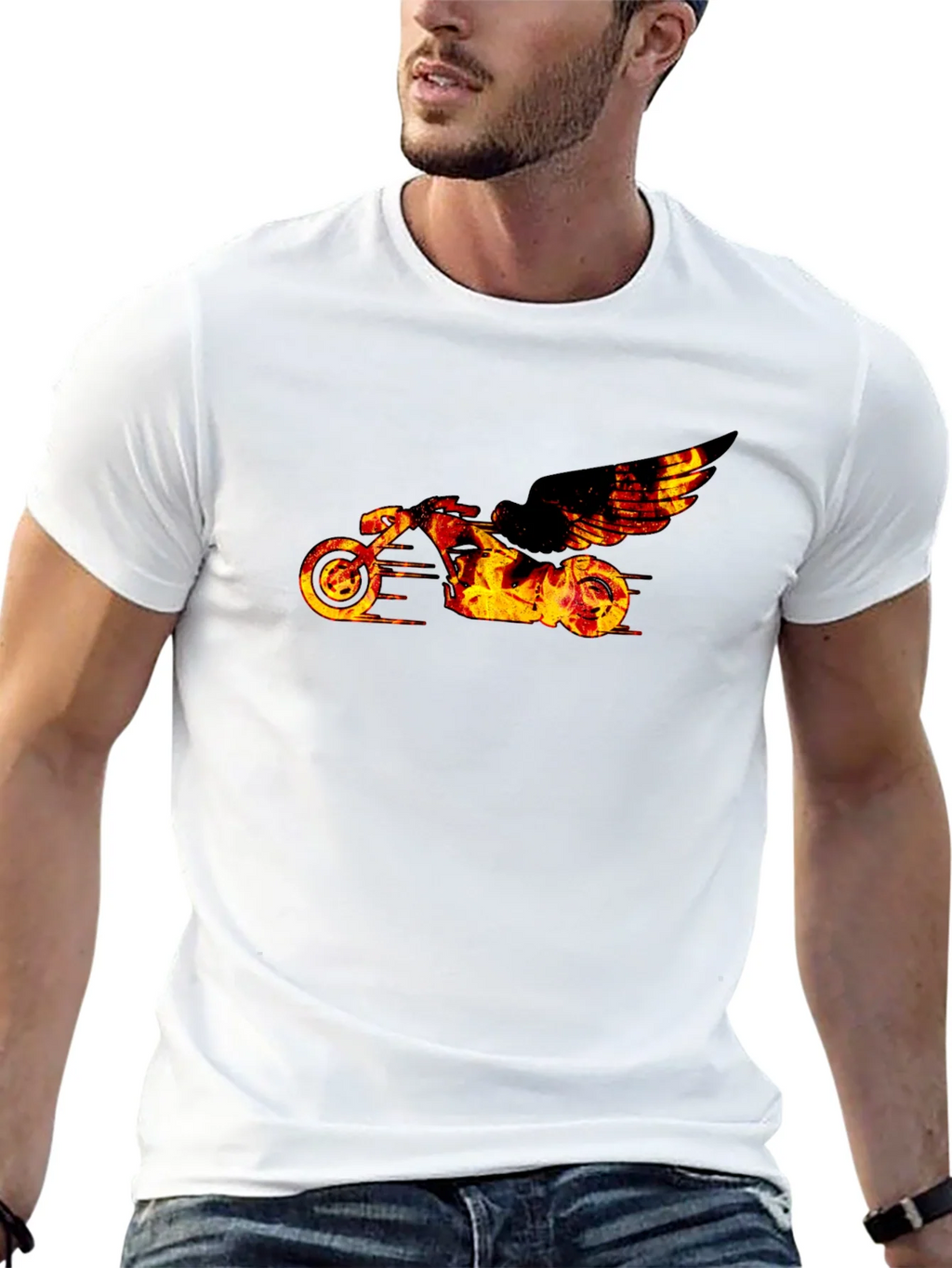Fiery Motorcycle Graphic Tee product image 12