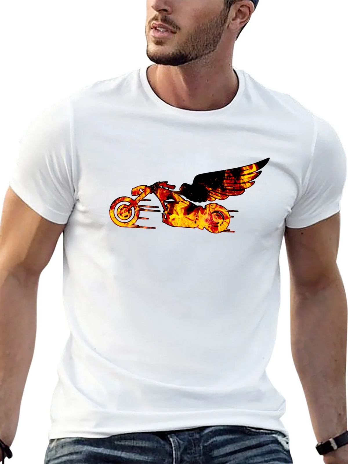 Fiery Motorcycle Graphic Tee product image 12