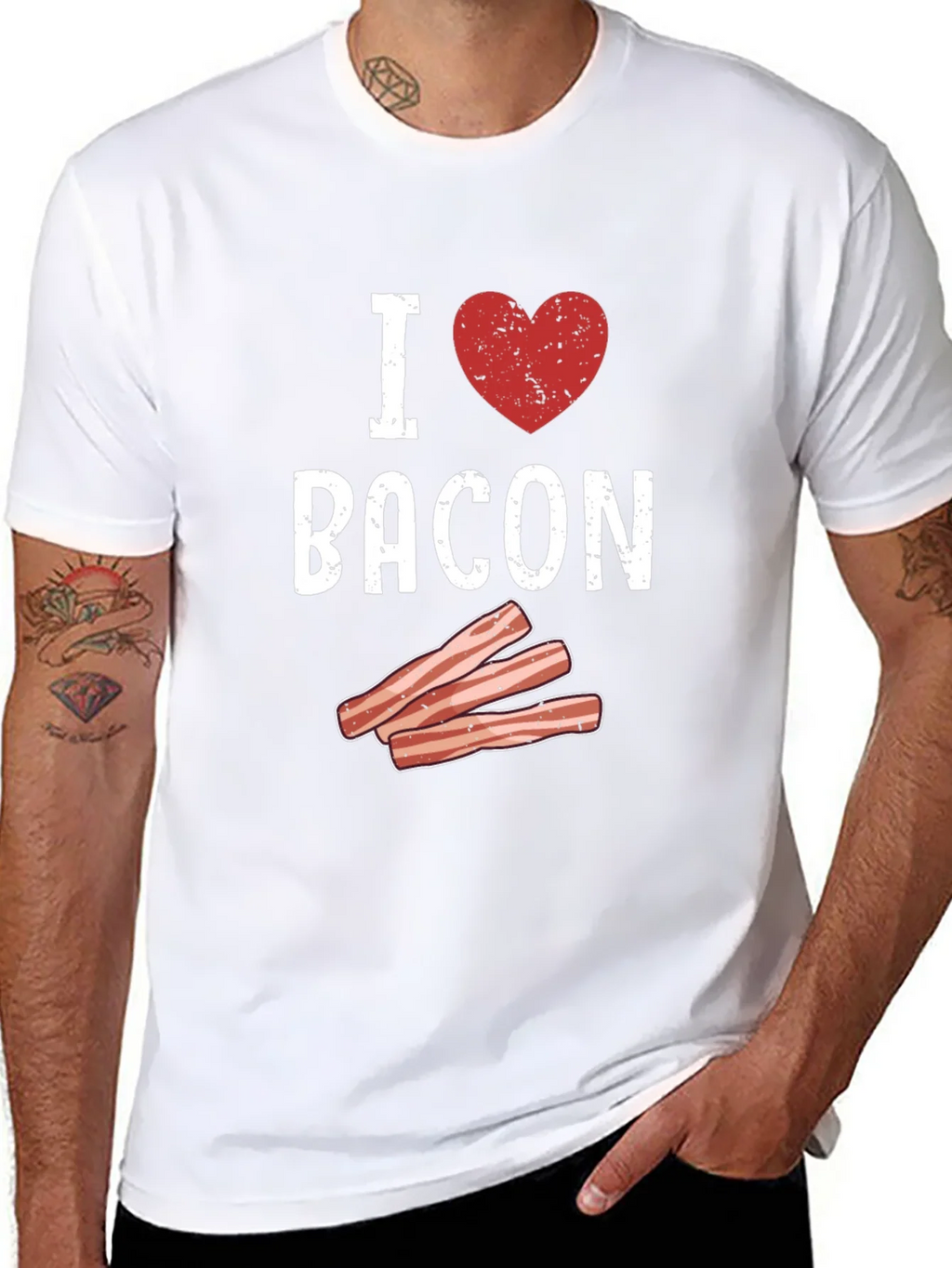 I Heart Bacon Graphic T-Shirt - Black product image 7
