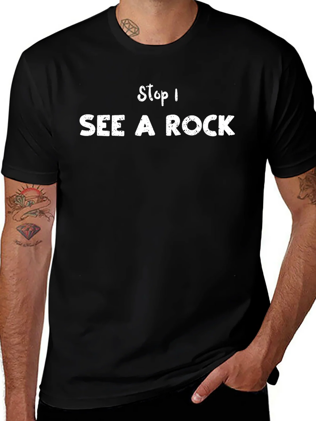 Stop! I See a Rock - Funny Graphic Tee product image 1
