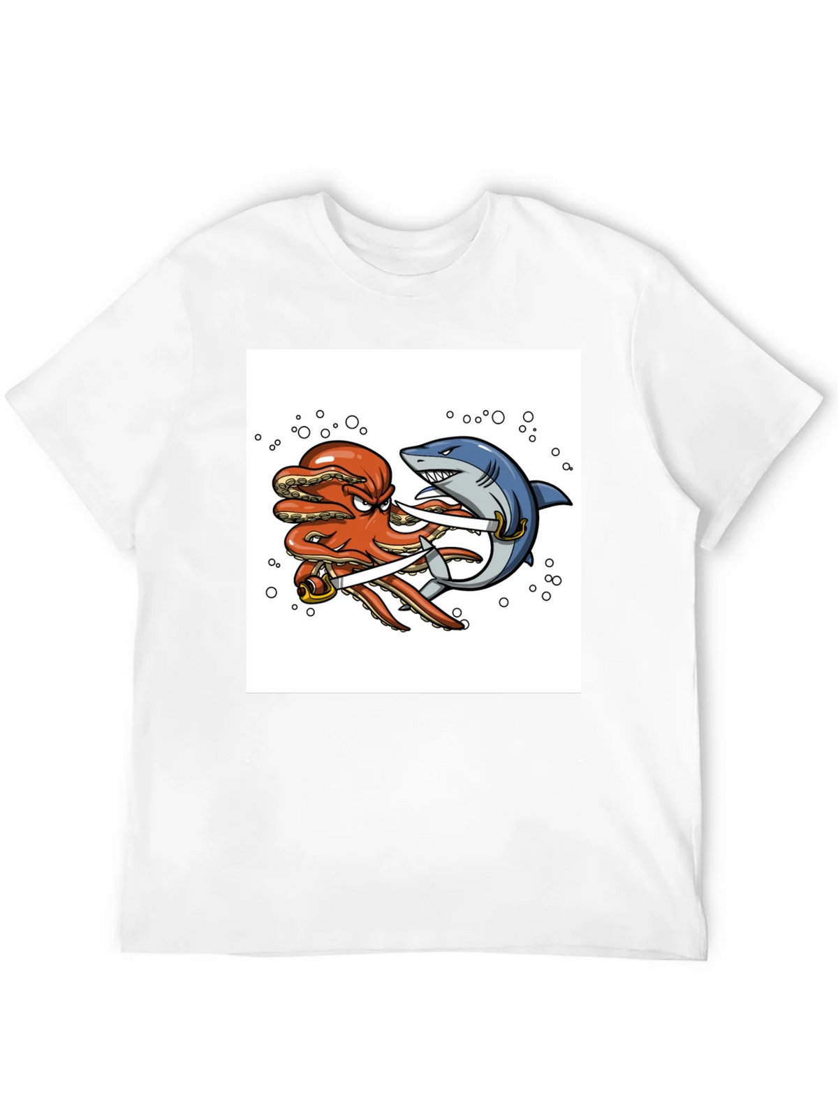 Octopus vs Shark Sword Fight T-Shirt product image 9