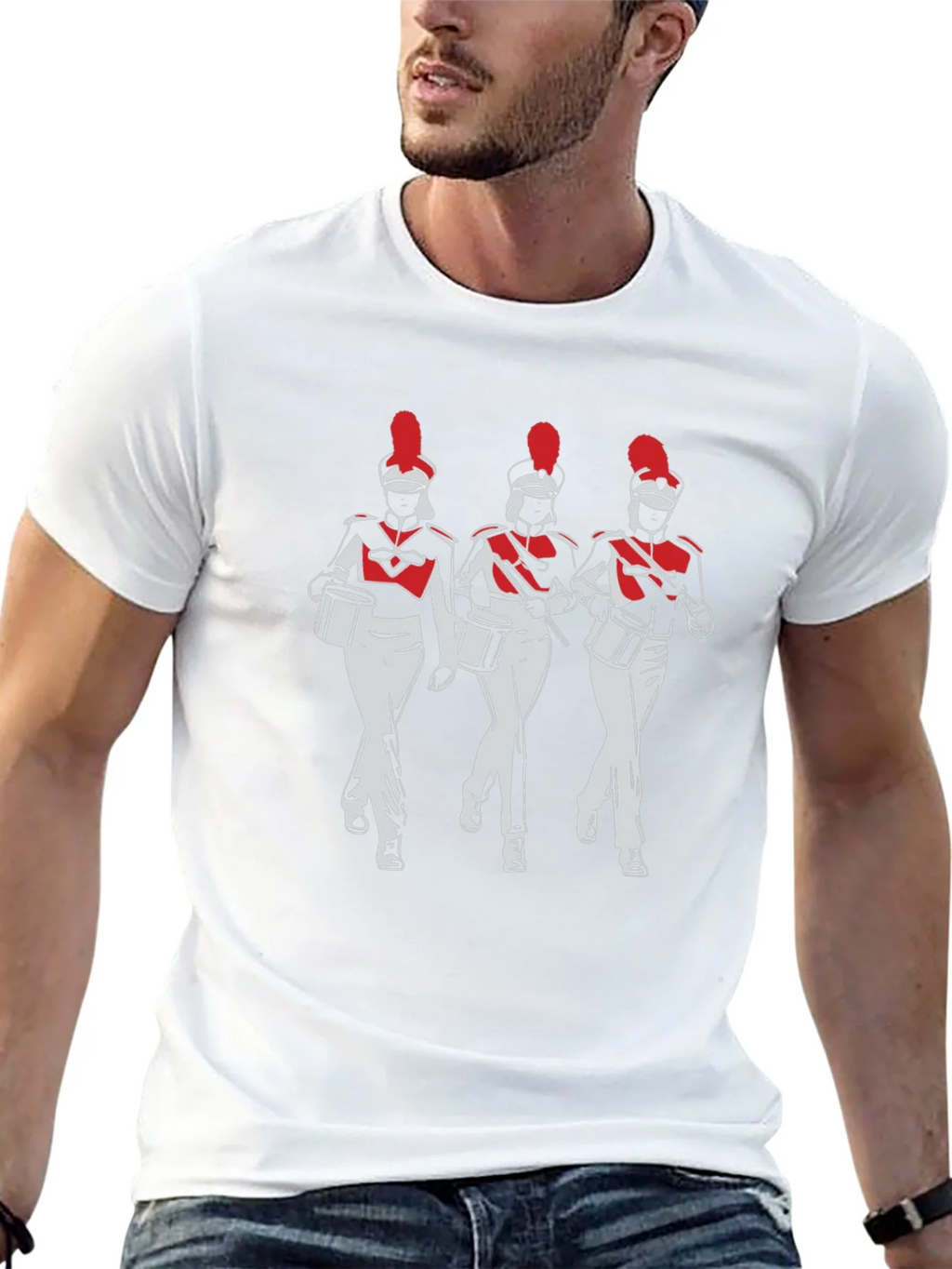 Marching Band T-Shirt: Red & White Drummers product image 8