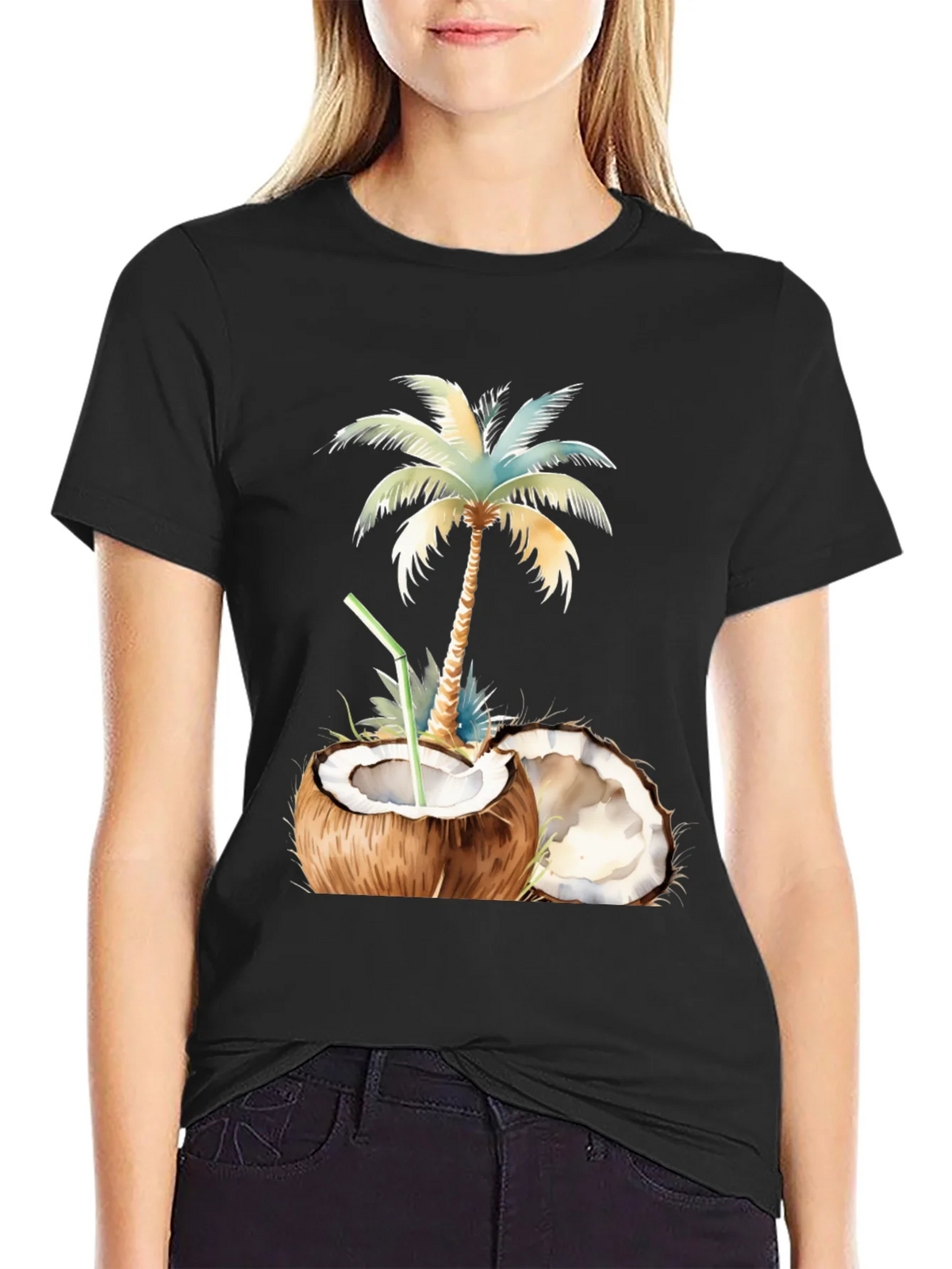 Tropical Coconut Palm Tree Graphic T-Shirt product image 2