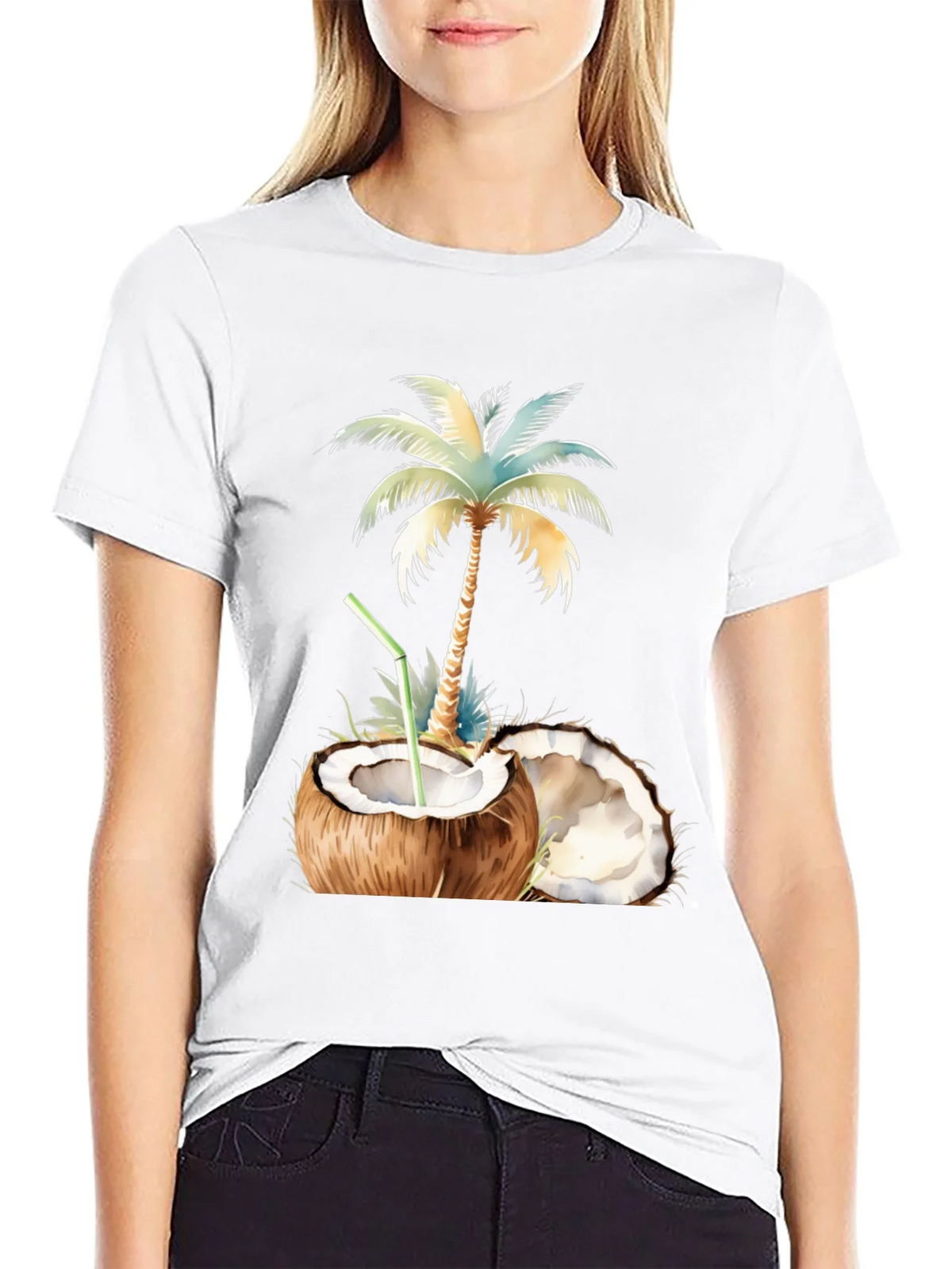 Tropical Coconut Palm Tree Graphic T-Shirt product image 8