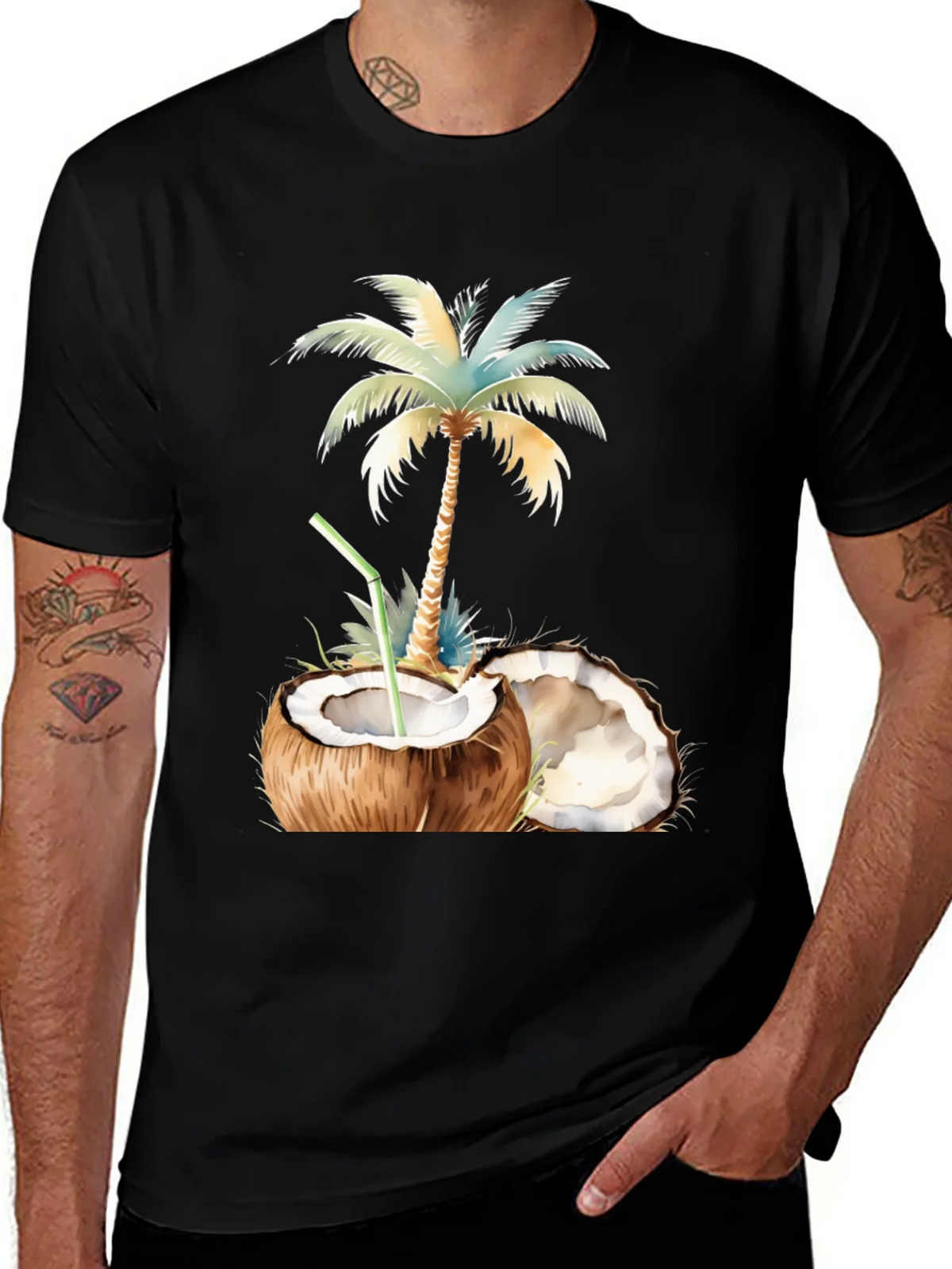 Tropical Coconut Palm Tree Graphic T-Shirt product image 1
