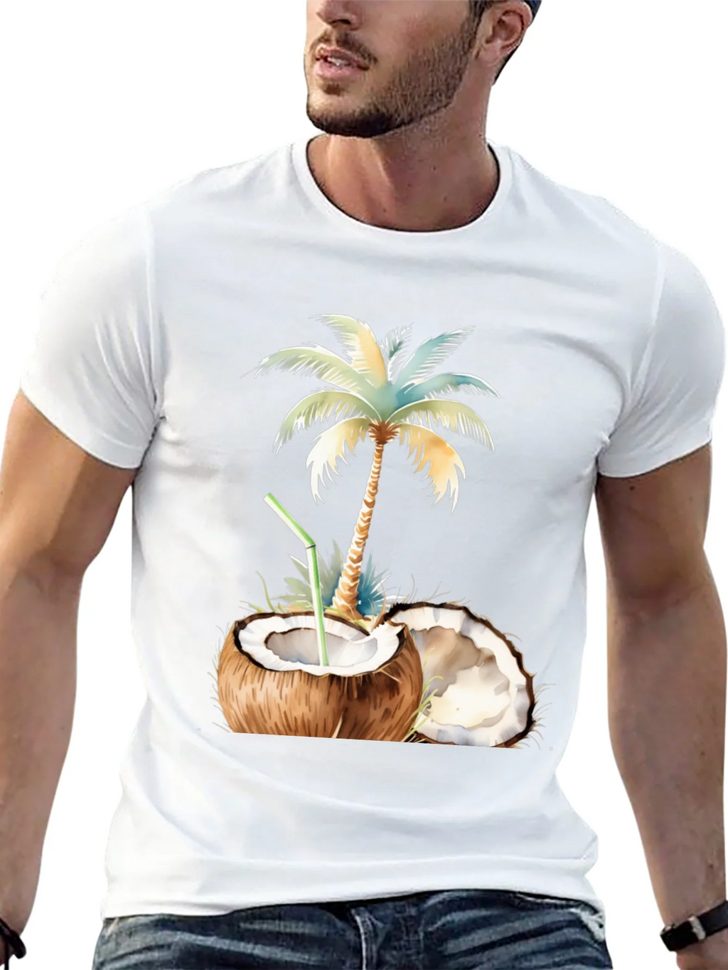 Tropical Coconut Palm Tree Graphic T-Shirt product image 12