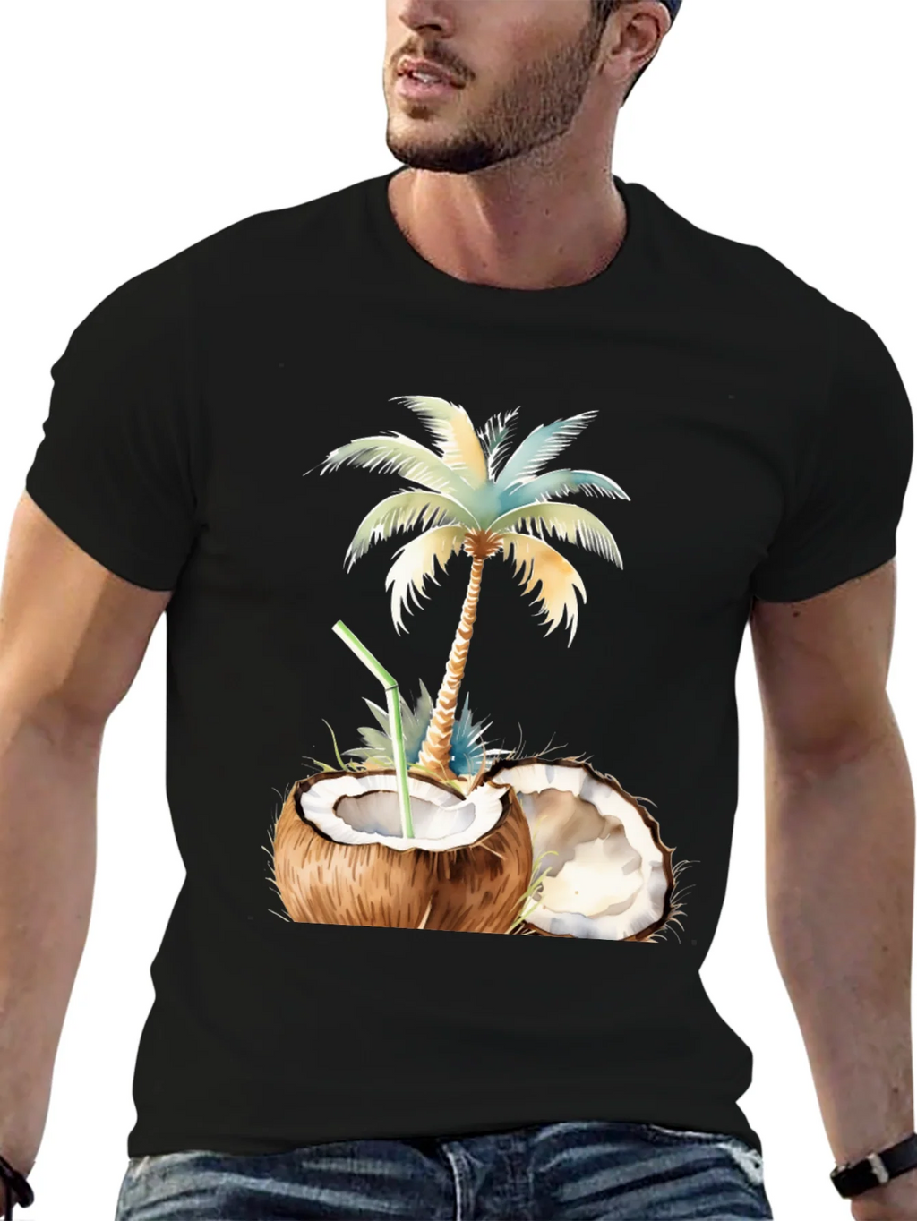 Tropical Coconut Palm Tree Graphic T-Shirt product image 6