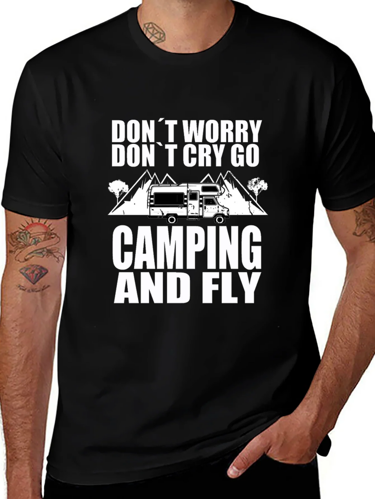 Camping & Fly T-Shirt: Worry-Free Outdoor Adventure product image 1