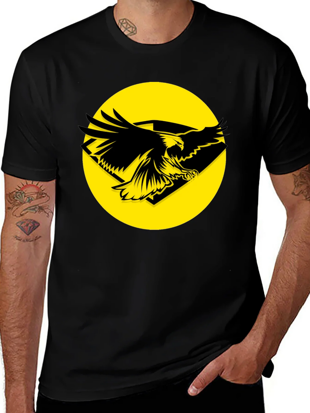 Eagle Graphic Tee - Black Cotton T-Shirt product image 1