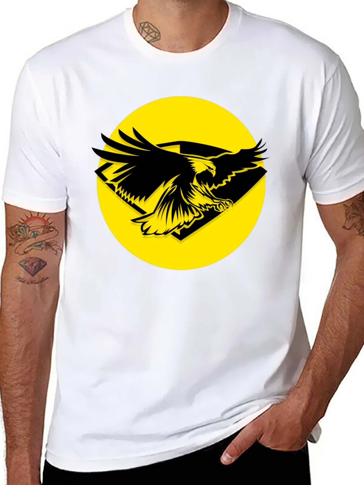 Eagle Graphic Tee - Black Cotton T-Shirt product image 7