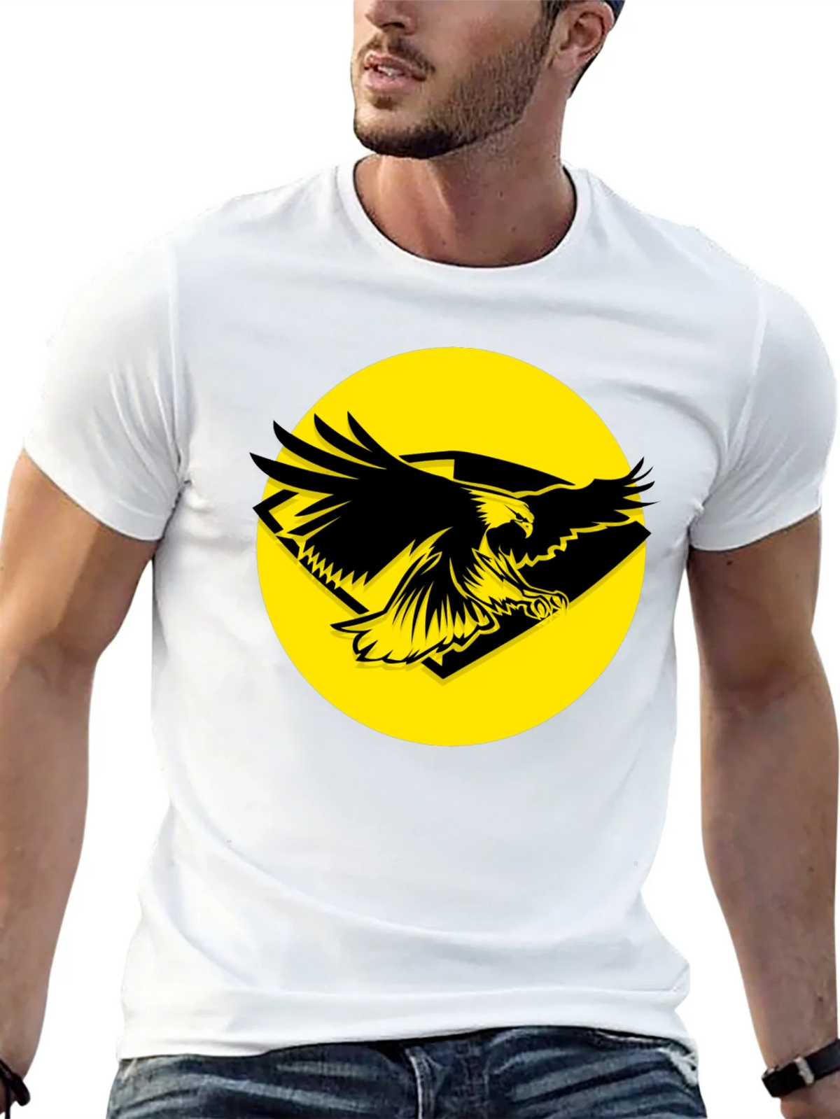 Eagle Graphic Tee - Black Cotton T-Shirt product image 12