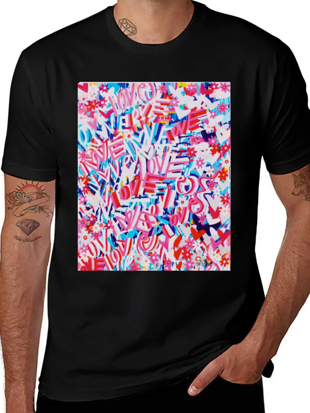 Love Graffiti Graphic Tee - Artistic Streetwear product image 1