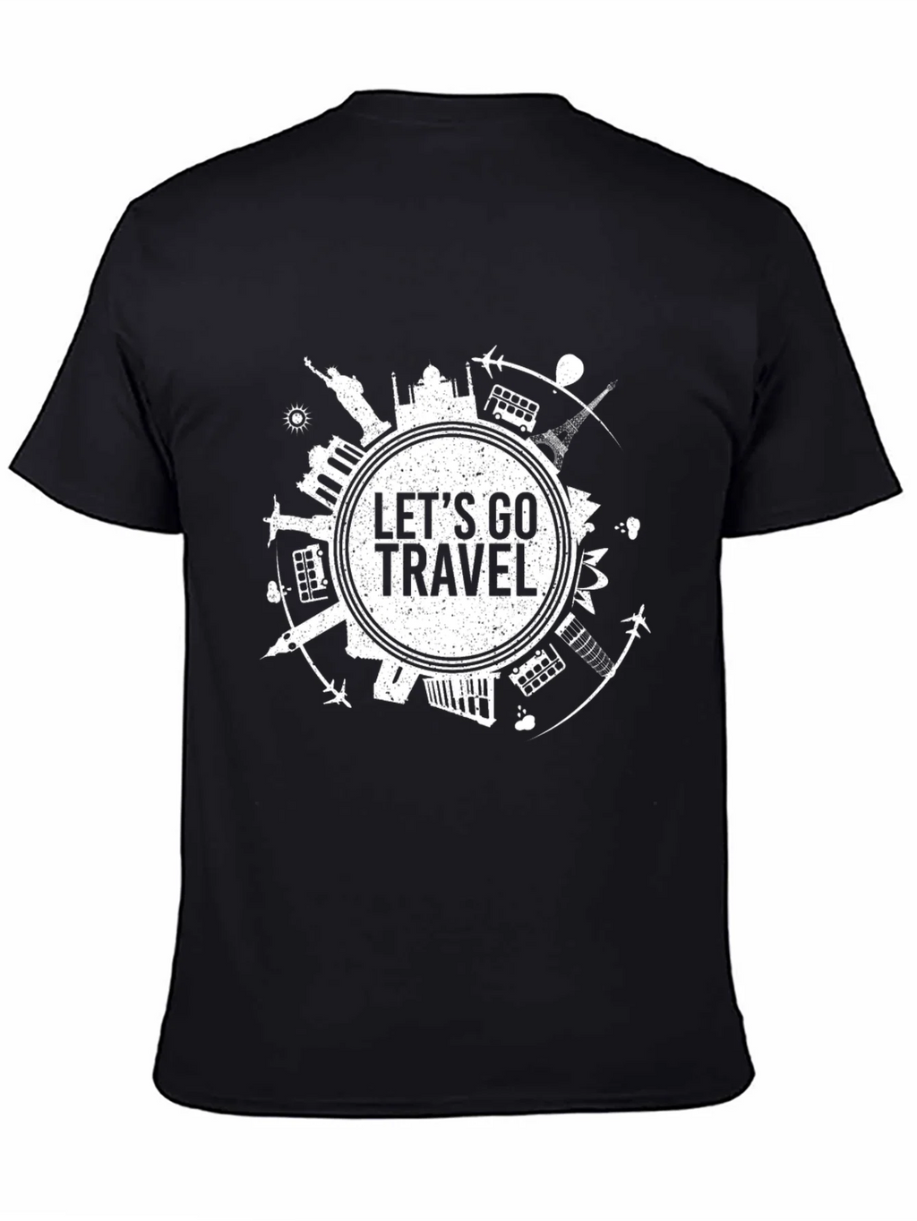 Lets Go Travel Graphic Tee - Black Cotton T-Shirt product image 4