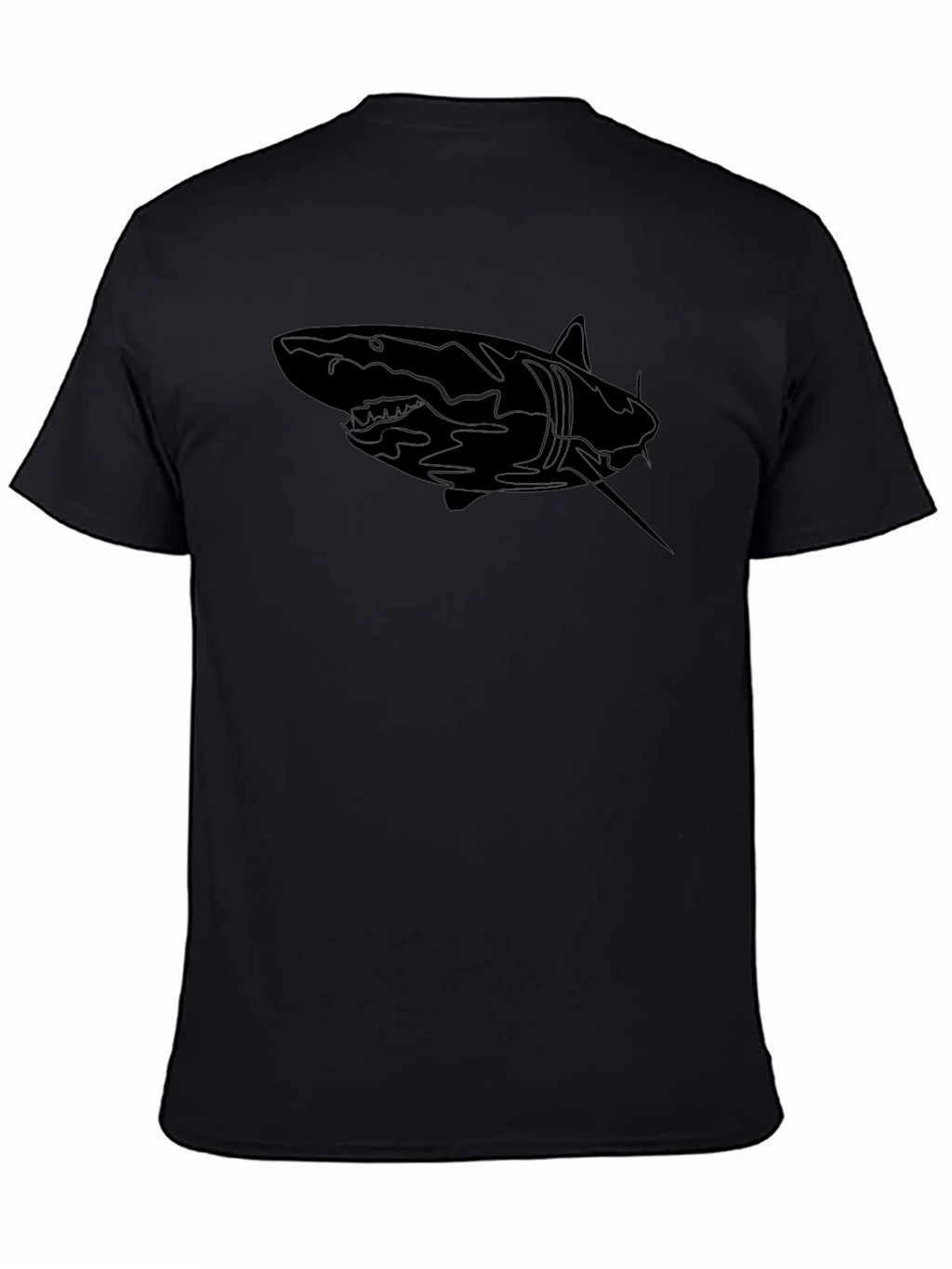Shark Graphic Print Mens Black T-Shirt product image 4