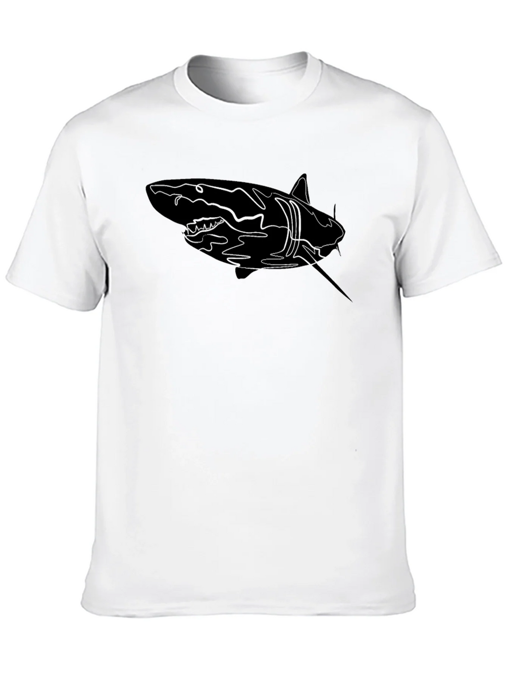 Shark Graphic Print Mens Black T-Shirt product image 9