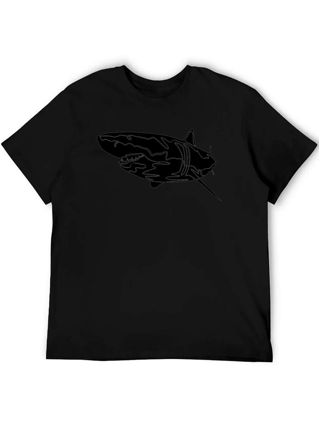 Shark Graphic Print Mens Black T-Shirt product image 5