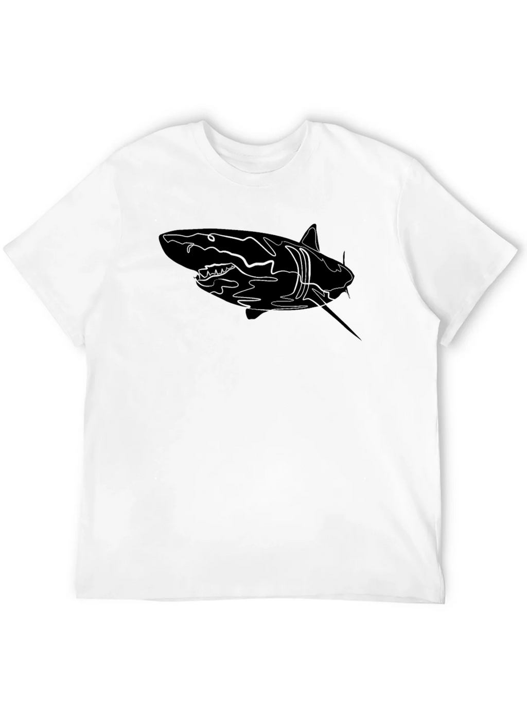 Shark Graphic Print Mens Black T-Shirt product image 11