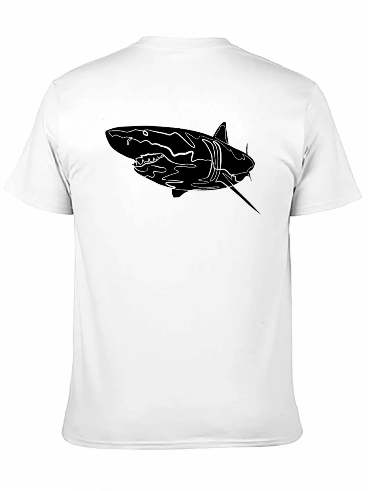 Shark Graphic Print Mens Black T-Shirt product image 10