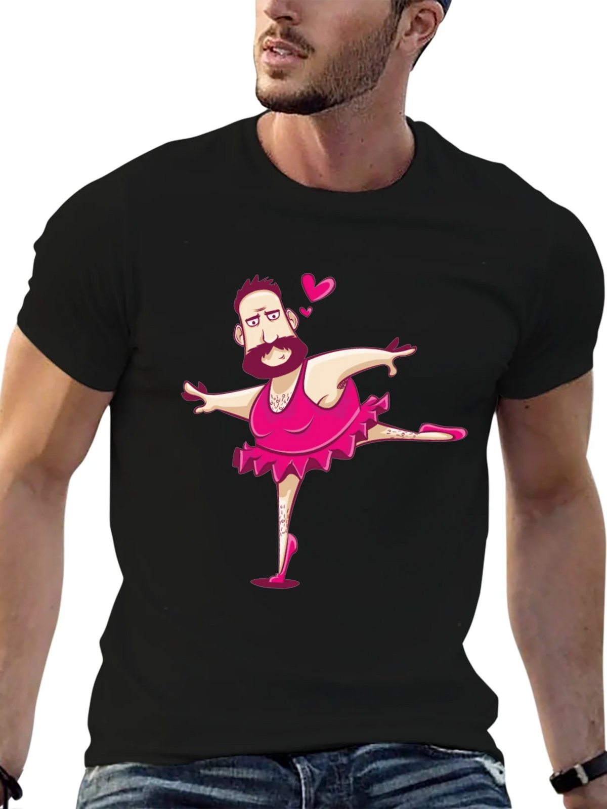 Funny Man Ballerina Graphic T-Shirt product image 6