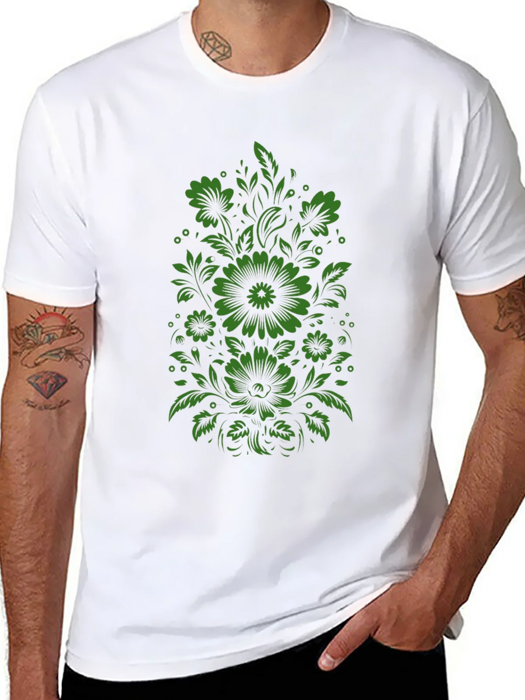 Floral Graphic Print Tee - Mens Black T-Shirt product image 7