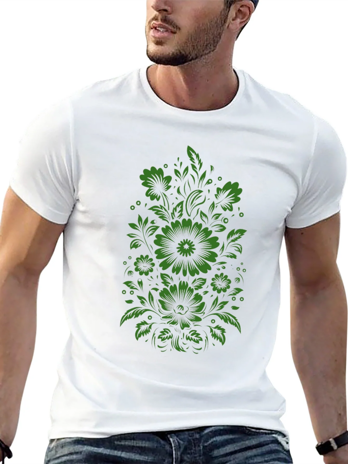 Floral Graphic Print Tee - Mens Black T-Shirt product image 12