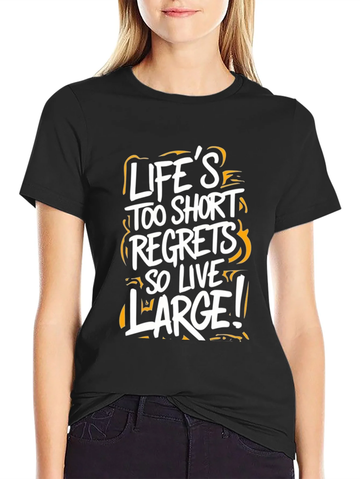 Lifes Too Short Graphic Tee - Black Casual T-Shirt product image 2