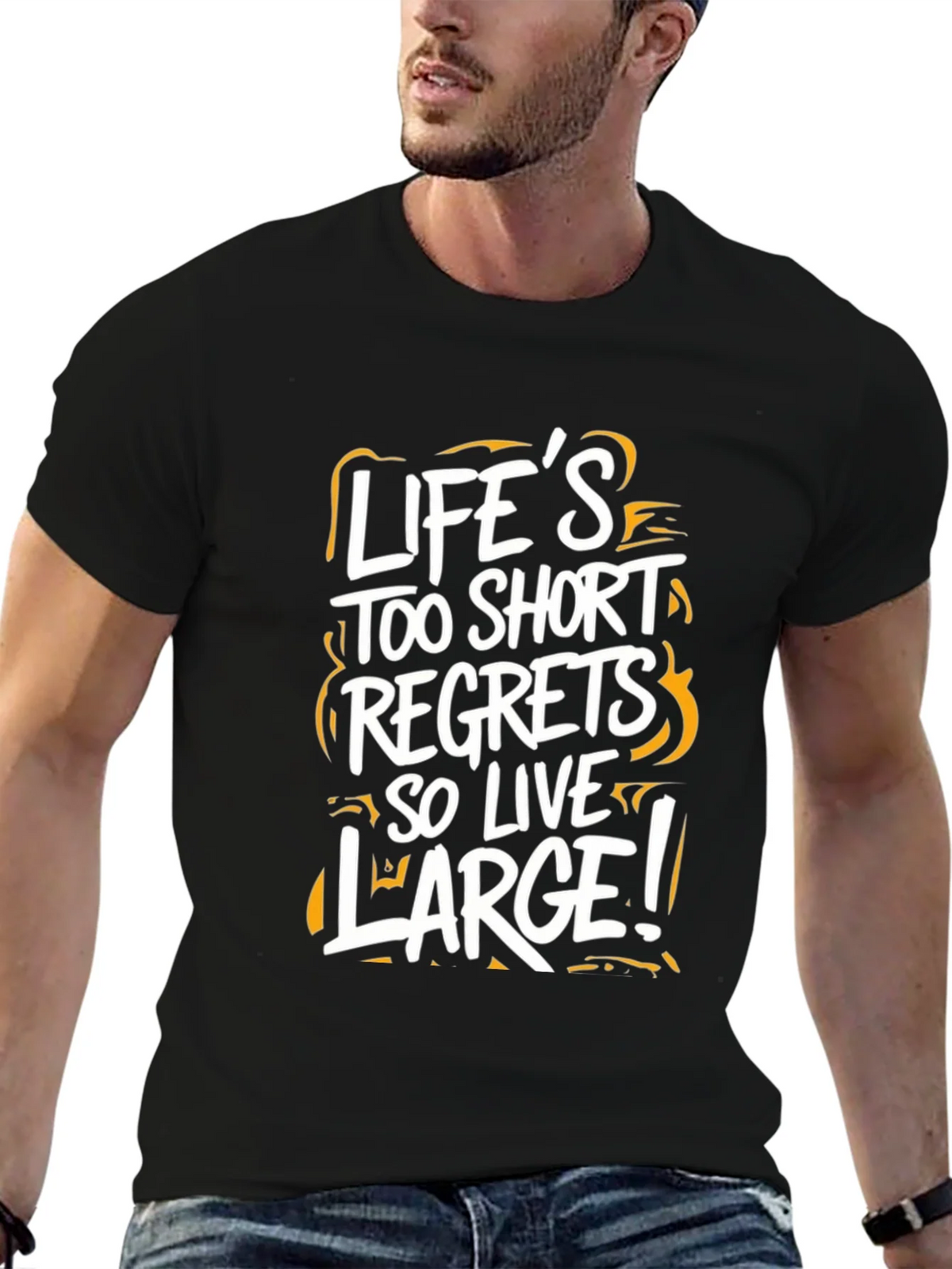 Lifes Too Short Graphic Tee - Black Casual T-Shirt product image 6