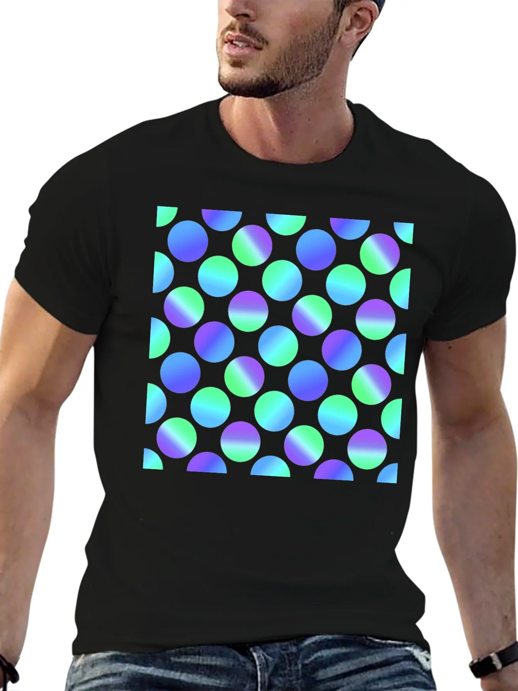 Retro Polka Dot Black T-Shirt product image 6