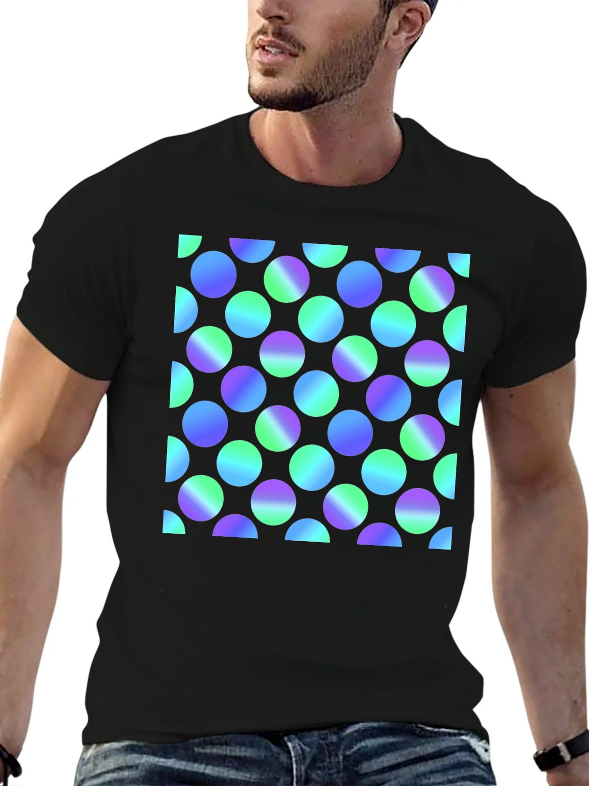 Retro Polka Dot Black T-Shirt product image 6