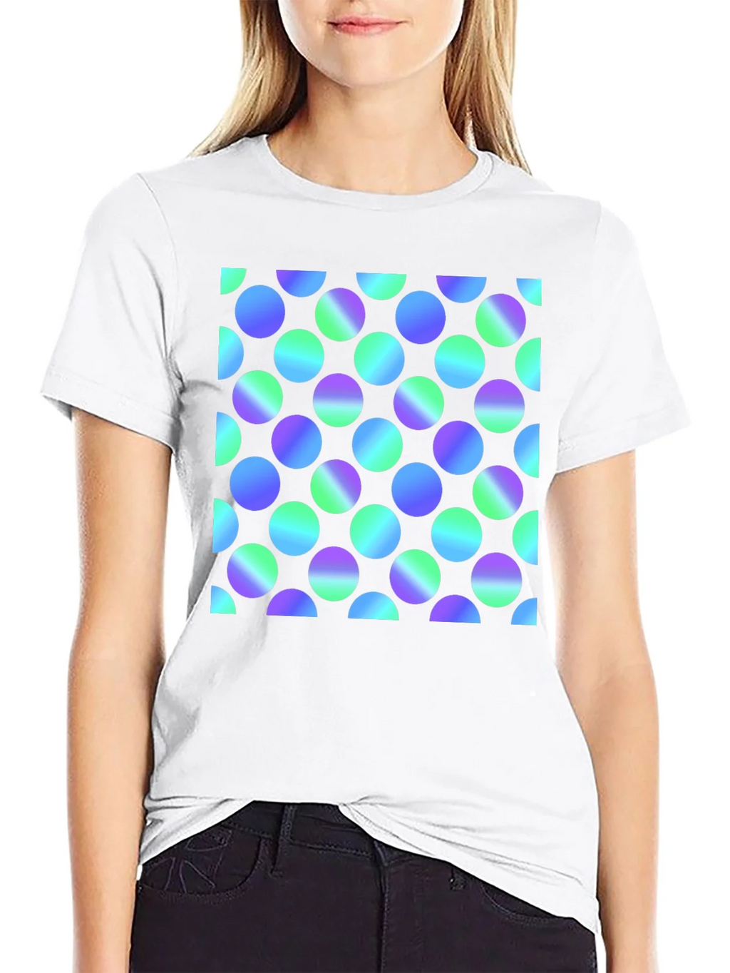 Retro Polka Dot Black T-Shirt product image 8