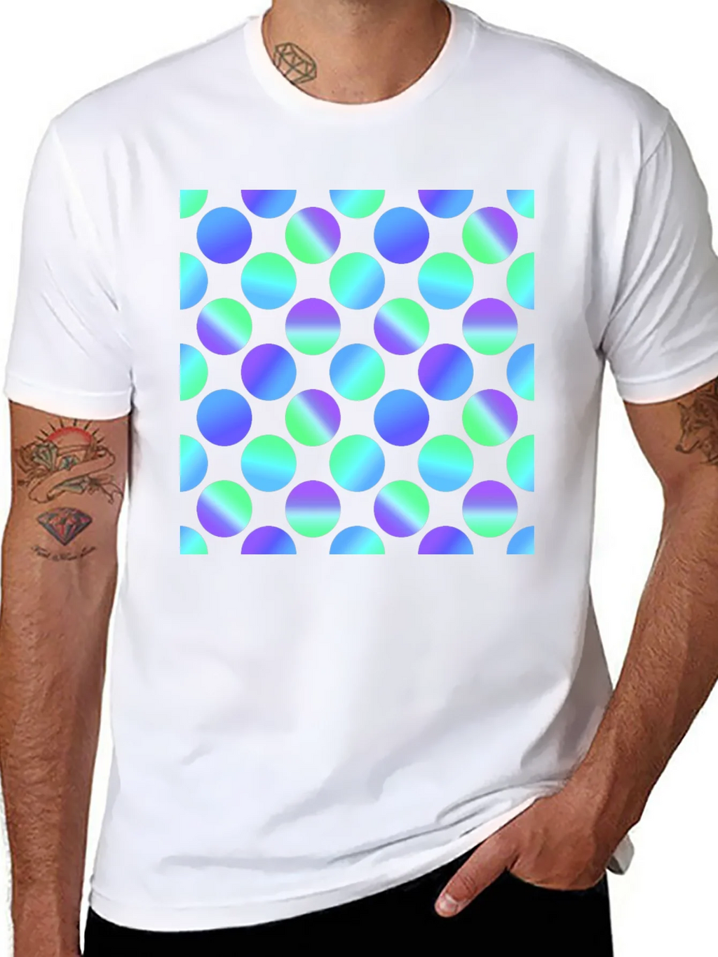 Retro Polka Dot Black T-Shirt product image 7