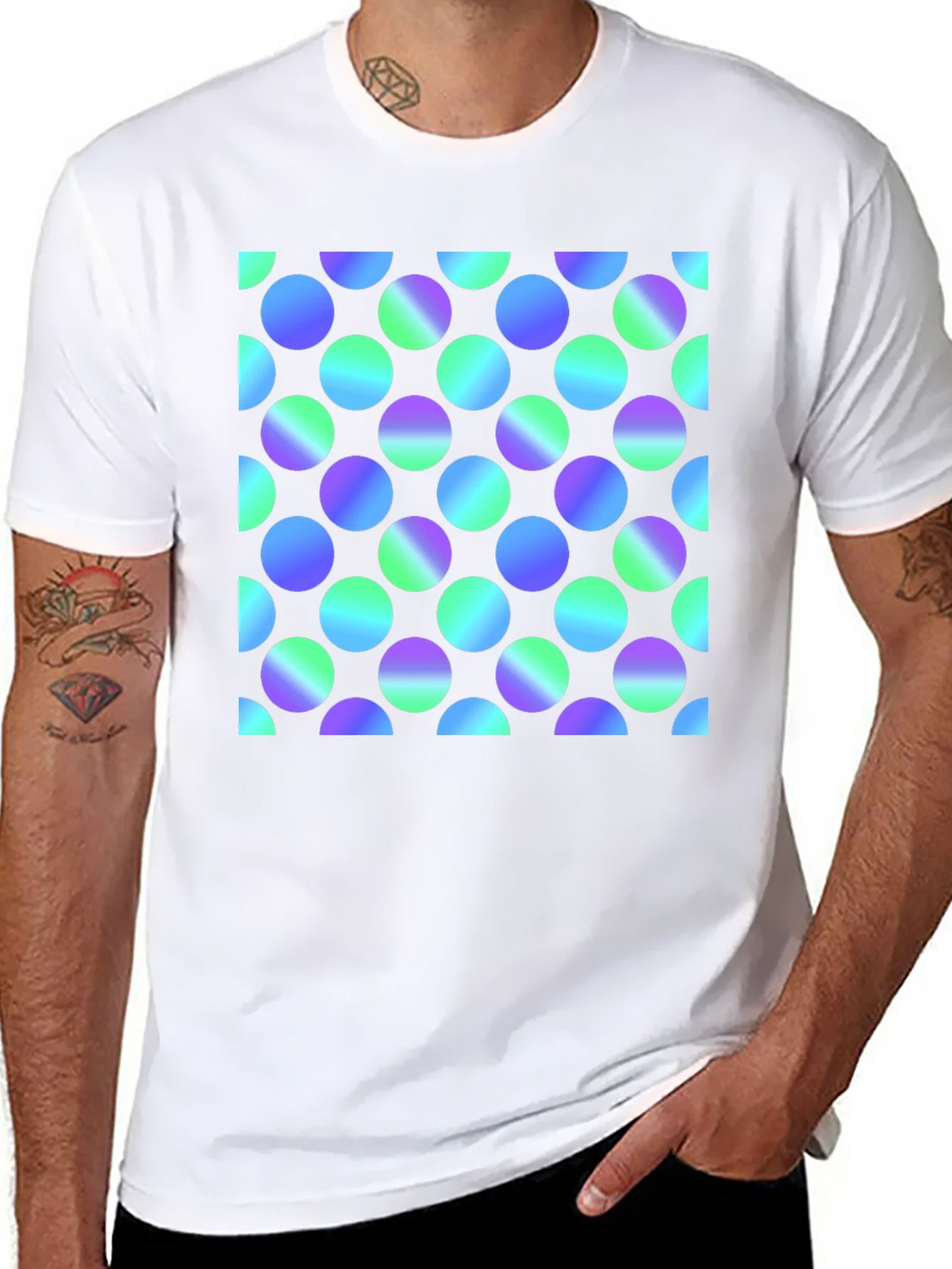 Retro Polka Dot Black T-Shirt product image 7