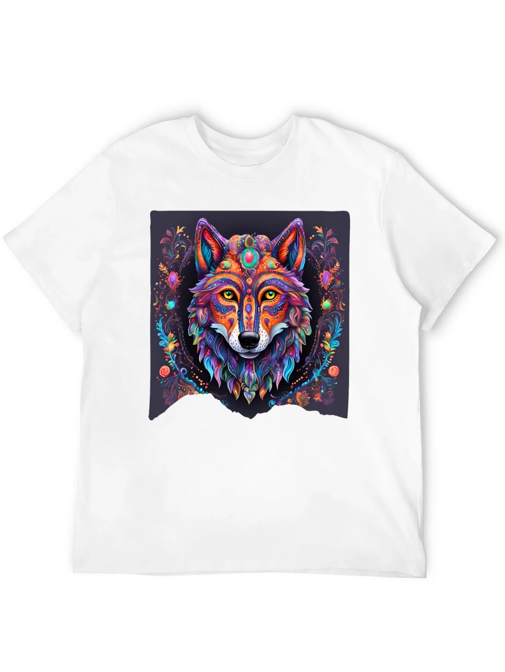 Vibrant Wolf Graphic Tee - Artistic Animal Print product image 11