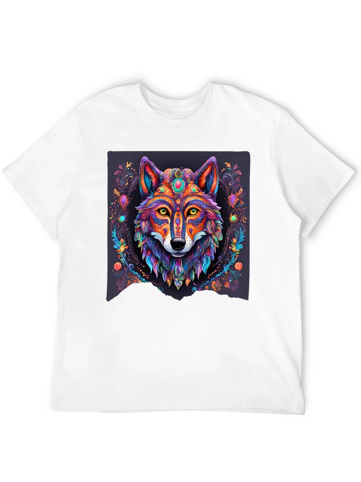 Vibrant Wolf Graphic Tee - Artistic Animal Print product image 11