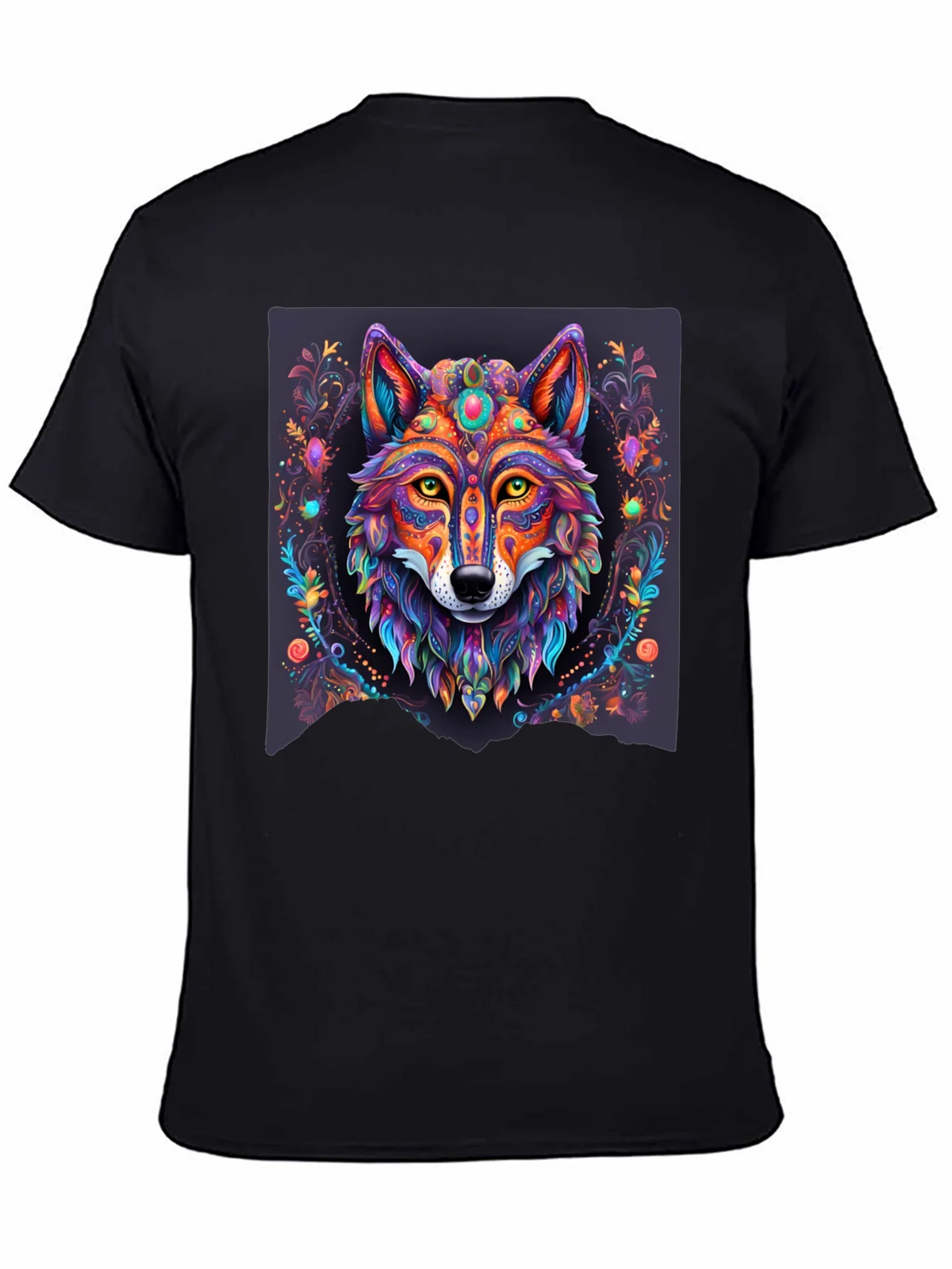 Vibrant Wolf Graphic Tee - Artistic Animal Print product image 4