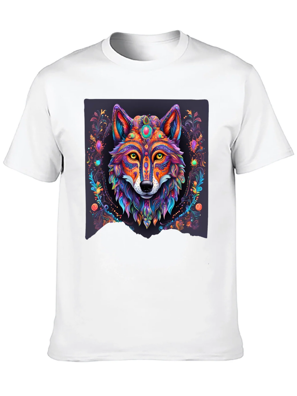 Vibrant Wolf Graphic Tee - Artistic Animal Print product image 9