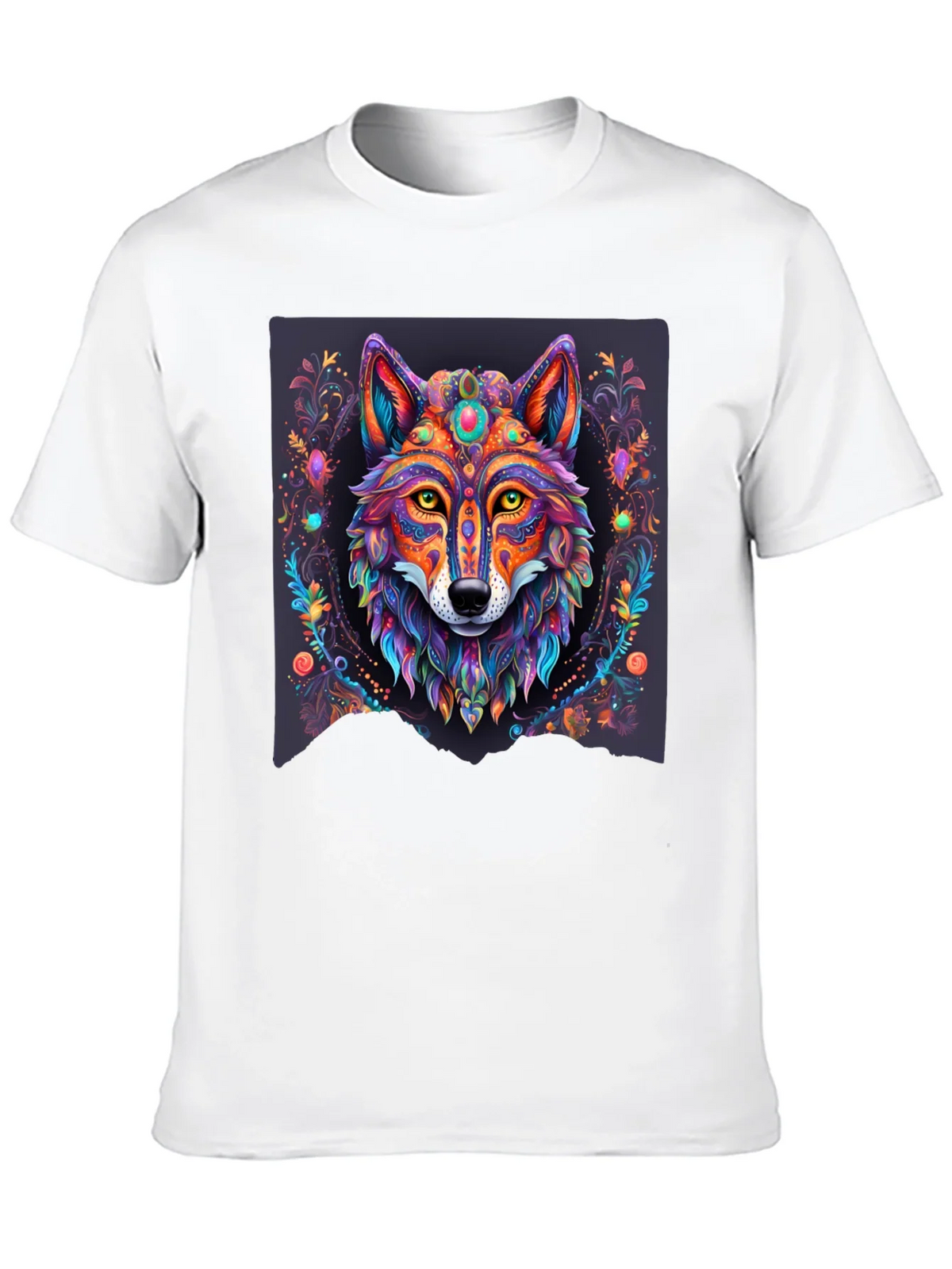Vibrant Wolf Graphic Tee - Artistic Animal Print product image 9