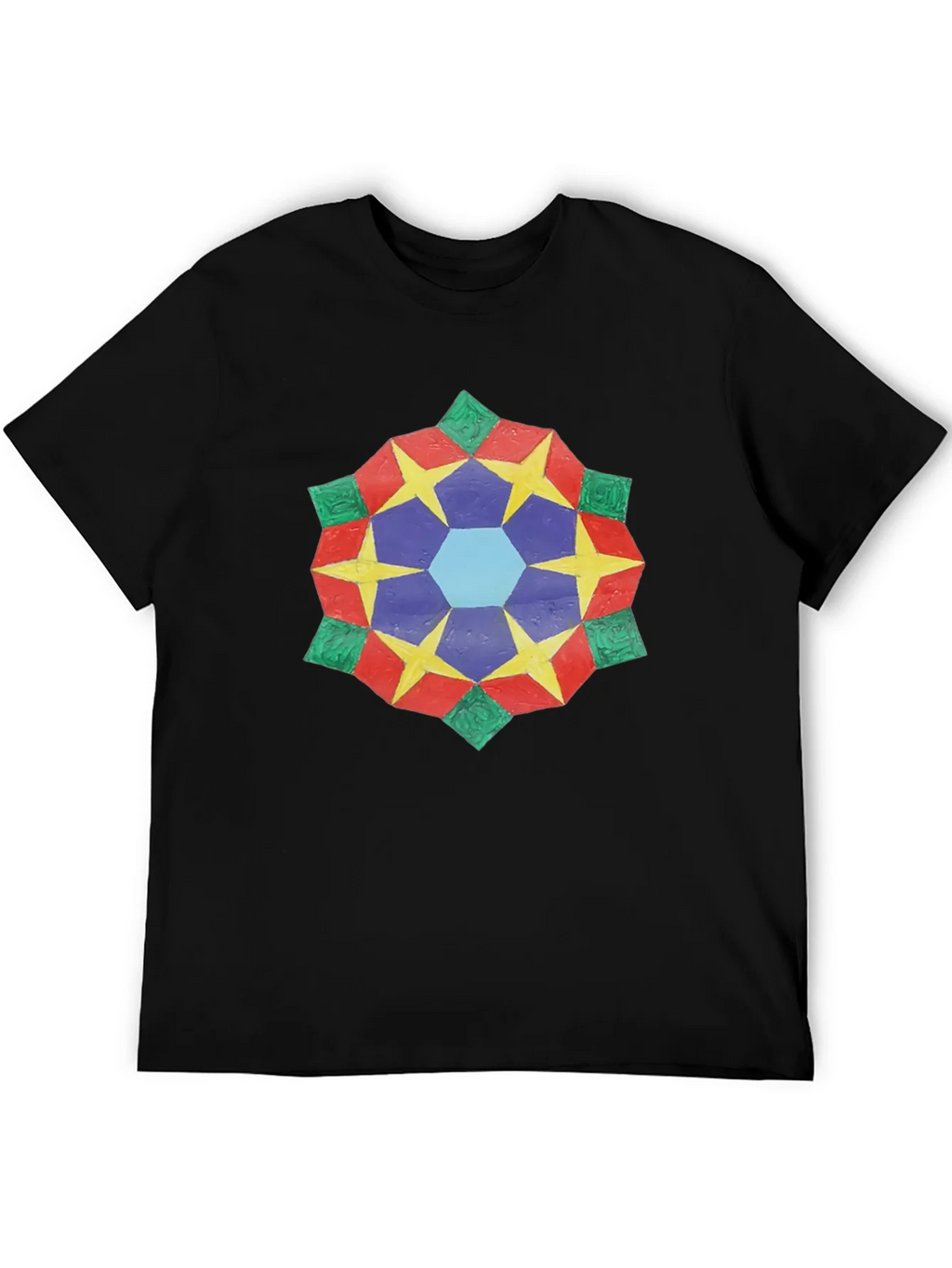 Geometric Star Mandala Black T-Shirt product image 5