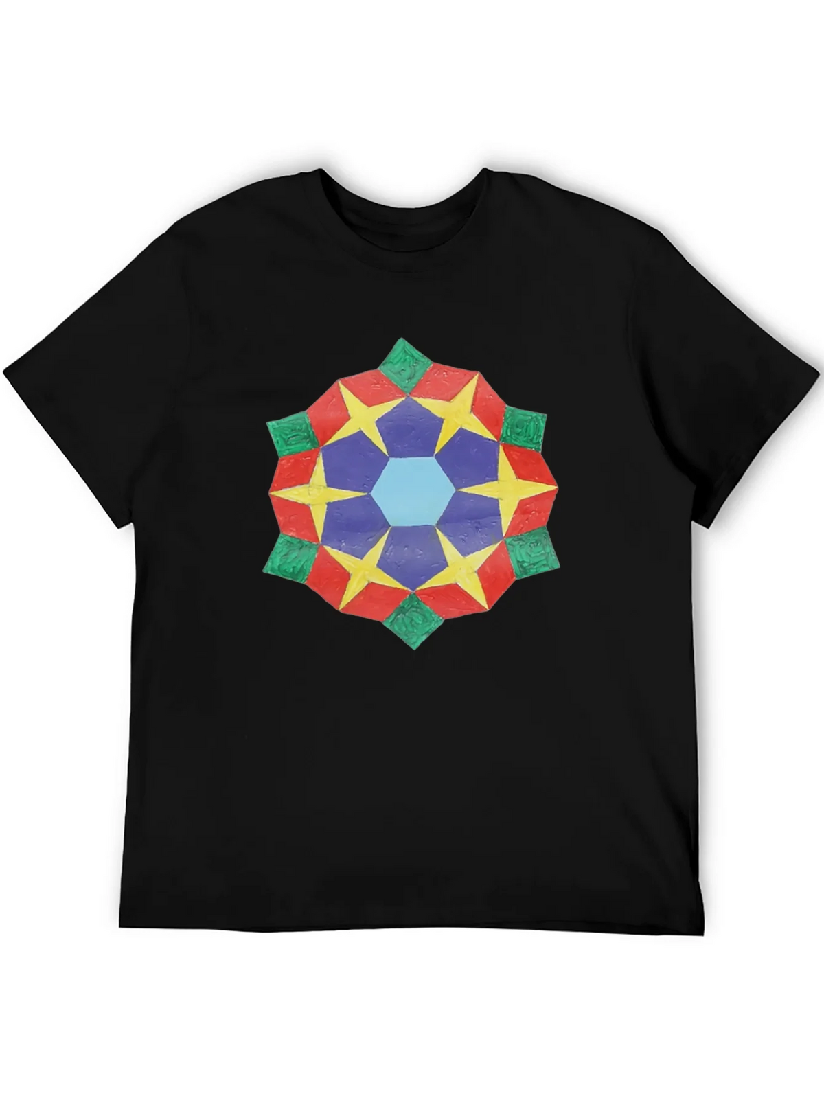 Geometric Star Mandala Black T-Shirt product image 5
