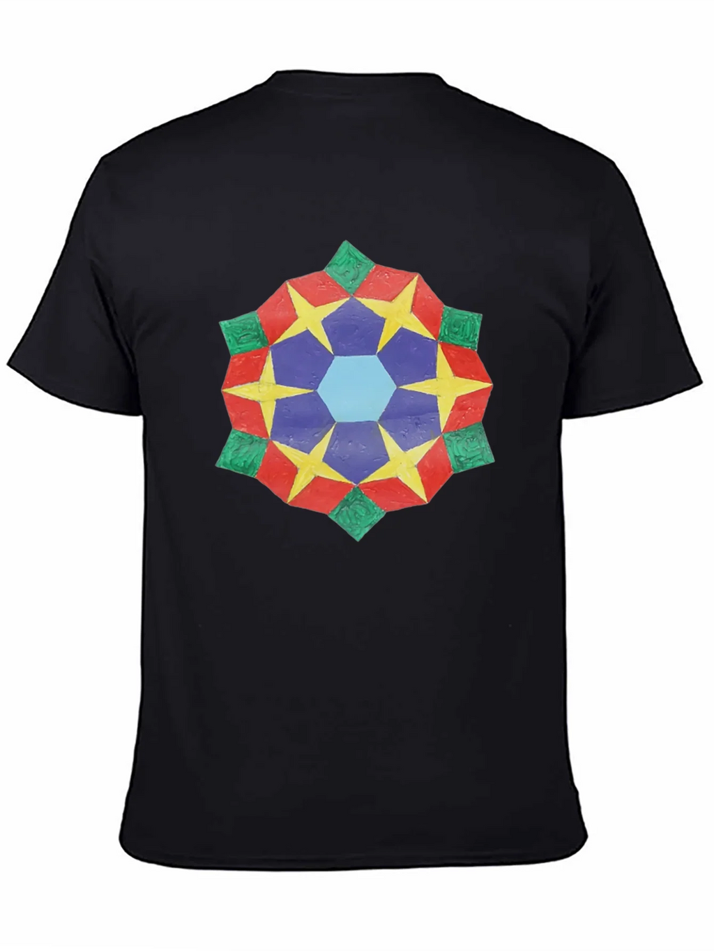 Geometric Star Mandala Black T-Shirt product image 4