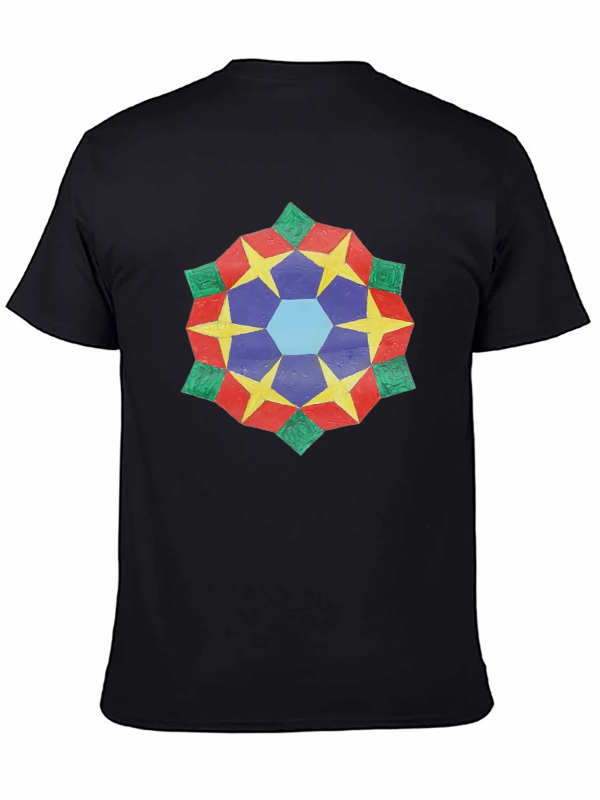 Geometric Star Mandala Black T-Shirt product image 4