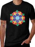 Geometric Star Mandala Black T-Shirt product image 1