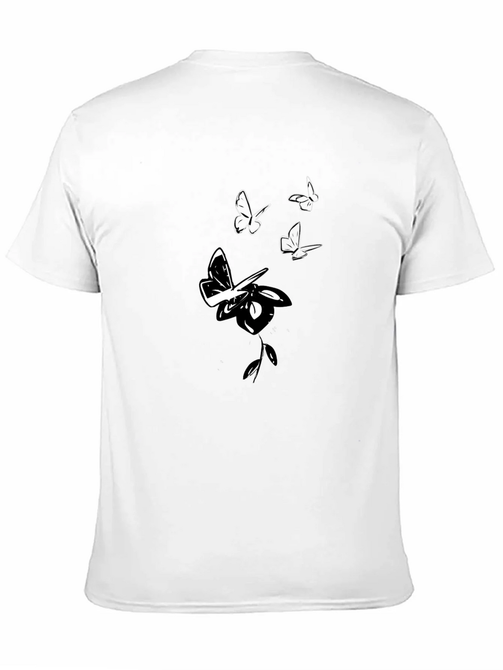 Butterfly Rose Graphic Black T-Shirt product image 10