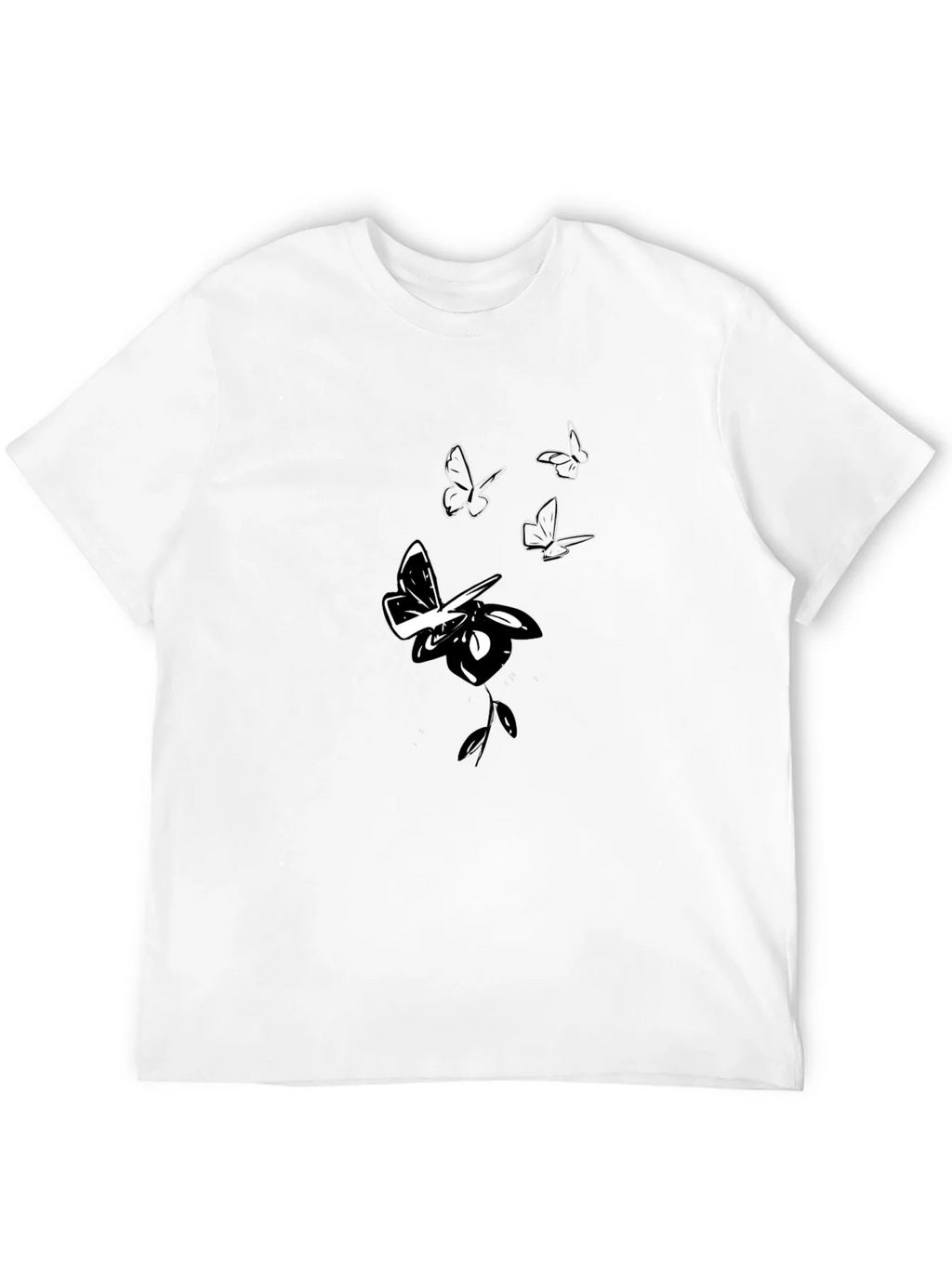 Butterfly Rose Graphic Black T-Shirt product image 11