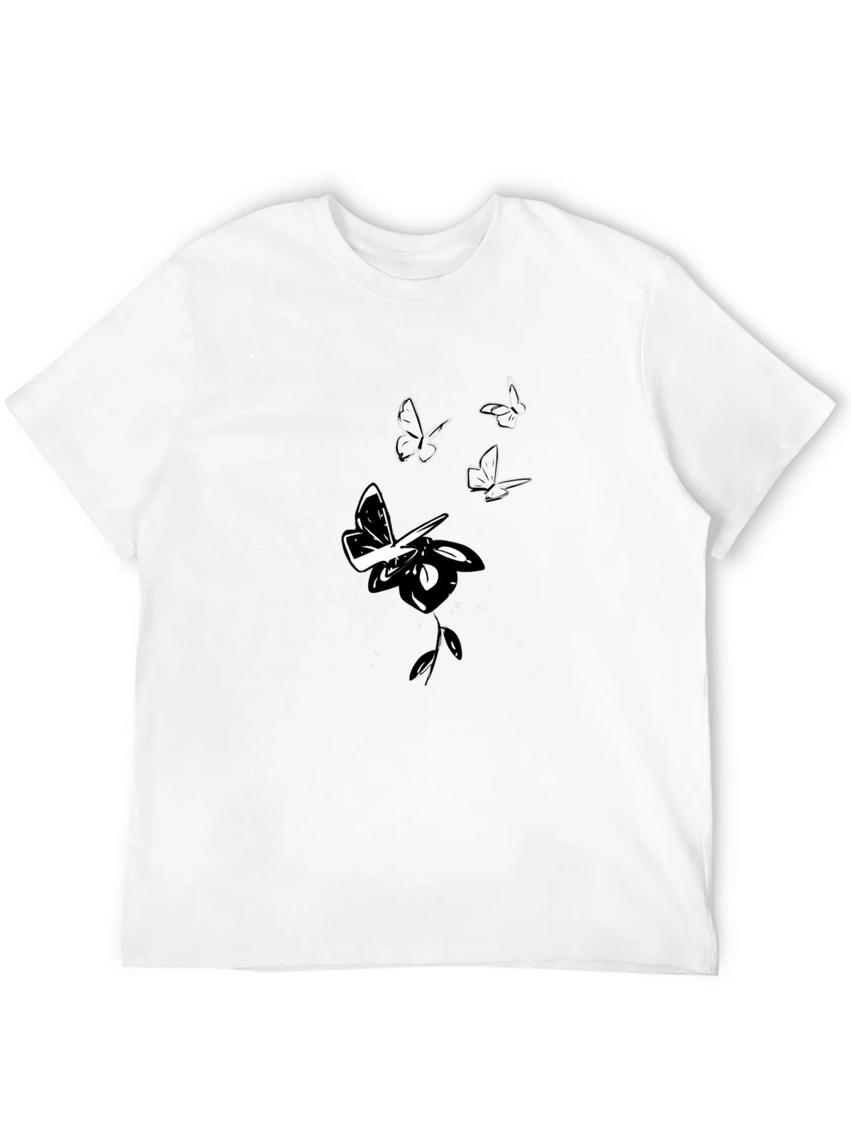 Butterfly Rose Graphic Black T-Shirt product image 11